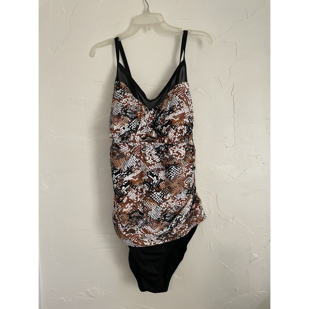 Always For Me Swim Womens 22W Animal Print Plus Size Swimsuit